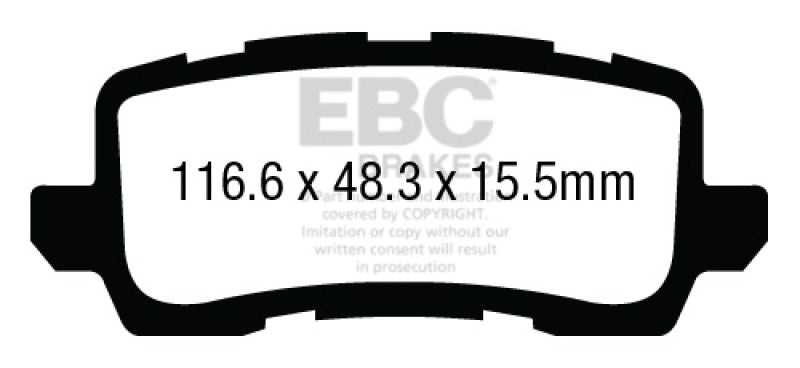 EBC 13+ Acura RLX 3.5 Yellowstuff Rear Brake Pads - Black Ops Auto Works