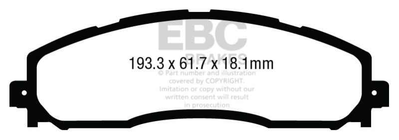 EBC 13+ Ford F250 (inc Super Duty) 6.2 (2WD) Extra Duty Rear Brake Pads - Black Ops Auto Works