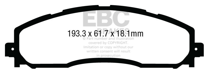 EBC 13+ Ford F250 (inc Super Duty) 6.2 (2WD) Greenstuff Rear Brake Pads - Black Ops Auto Works