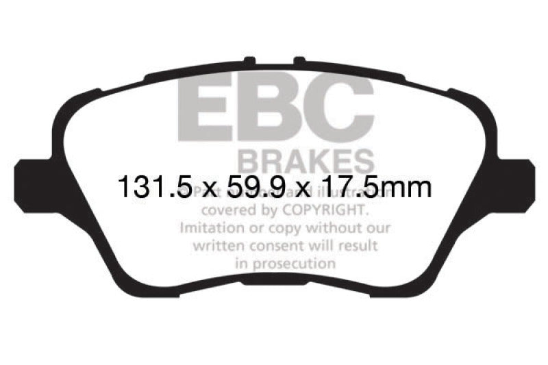 EBC 13+ Ford Fiesta 1.6 Turbo ST Greenstuff Front Brake Pads - Black Ops Auto Works
