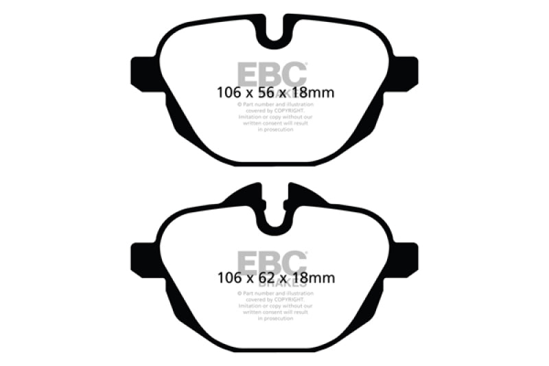 EBC 14+ BMW i8 1.5 Turbo/Electric Yellowstuff Rear Brake Pads - Black Ops Auto Works