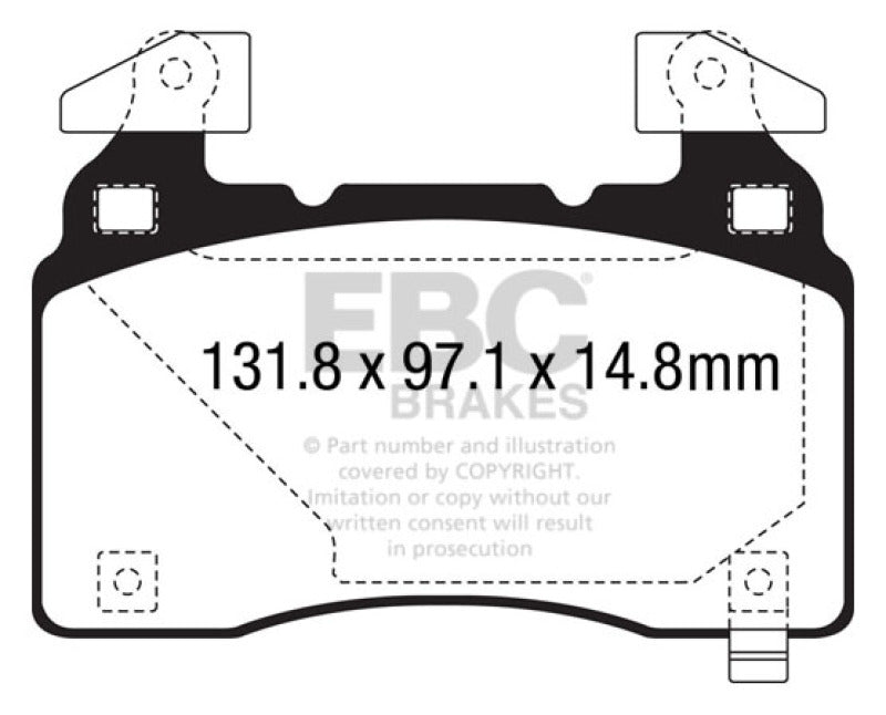 EBC 14+ Cadillac CTS Vsport 3.6 Twin Turbo Redstuff Front Brake Pads - Black Ops Auto Works