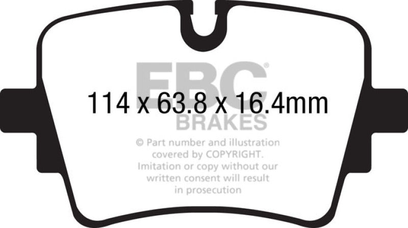 EBC 14+ Jaguar F-Type (Cast Iron Rotors Only) 5.0 Supercharged (490) Yellowstuff Rear Brake Pads - Black Ops Auto Works