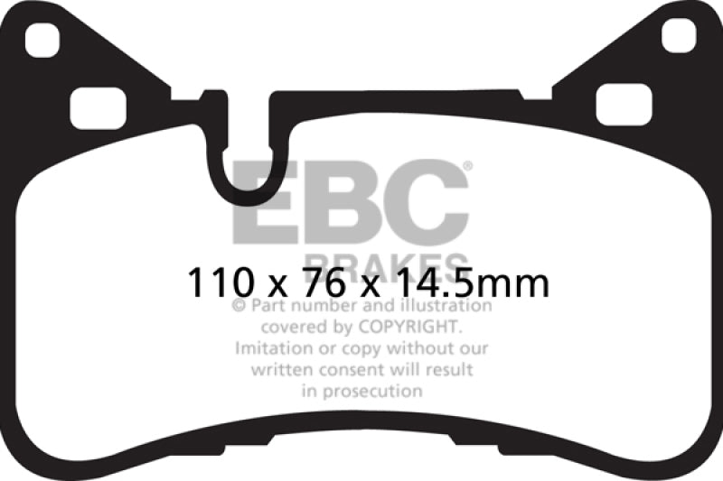EBC 14 Mercedes-Benz C63 AMG (W204) 6.2 Redstuff Rear Brake Pads - Black Ops Auto Works