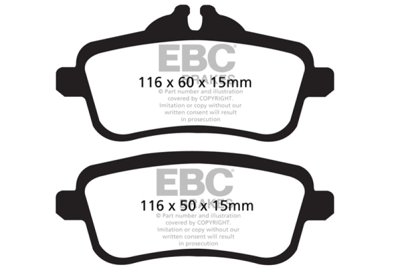 EBC 14+ Mercedes-Benz CLA45 AMG 2.0 Turbo Yellowstuff Rear Brake Pads - Black Ops Auto Works