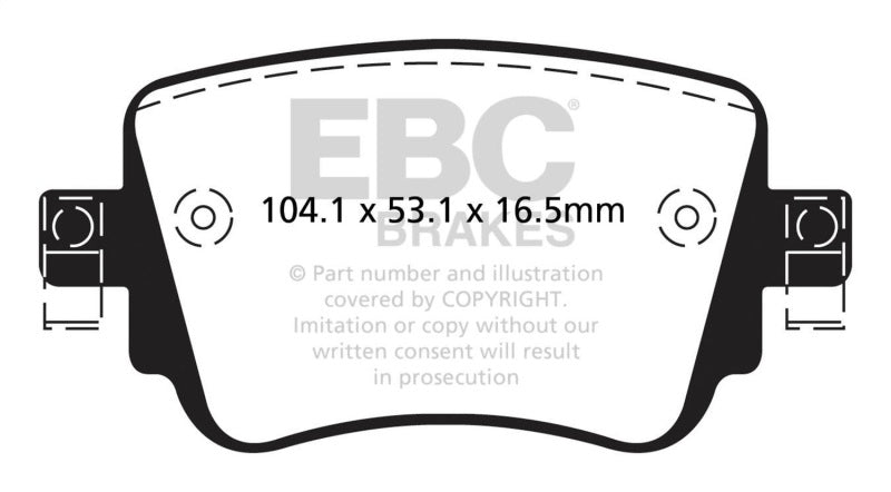 EBC 15-21 Volkswagen GTi 2.0 Turbo Yellowstuff Rear Brake Pads - Black Ops Auto Works