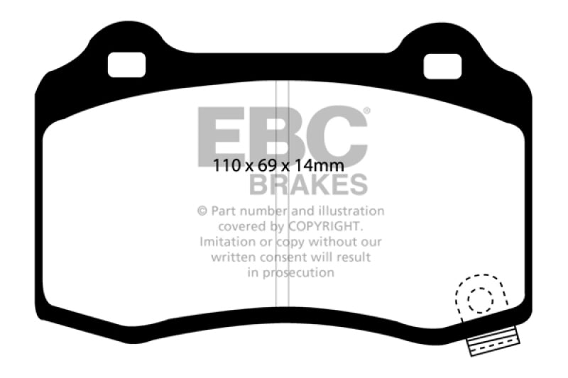 EBC 15+ Cadillac CTS 3.6 Twin Turbo Yellowstuff Rear Brake Pads - Black Ops Auto Works
