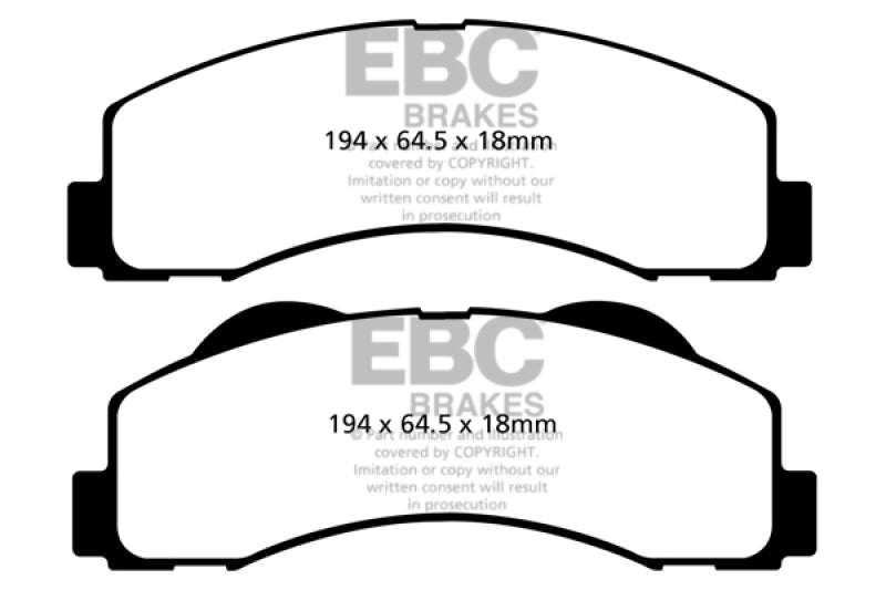EBC 15+ Ford Expedition 3.5 Twin Turbo 2WD Extra Duty Front Brake Pads - Black Ops Auto Works