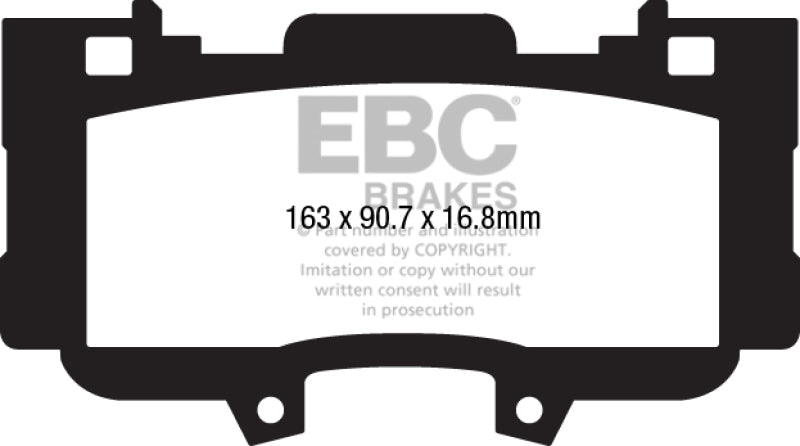 EBC 15+ Ford Mustang 2.3 Turbo Performance Pkg Yellowstuff Front Brake Pads - Black Ops Auto Works
