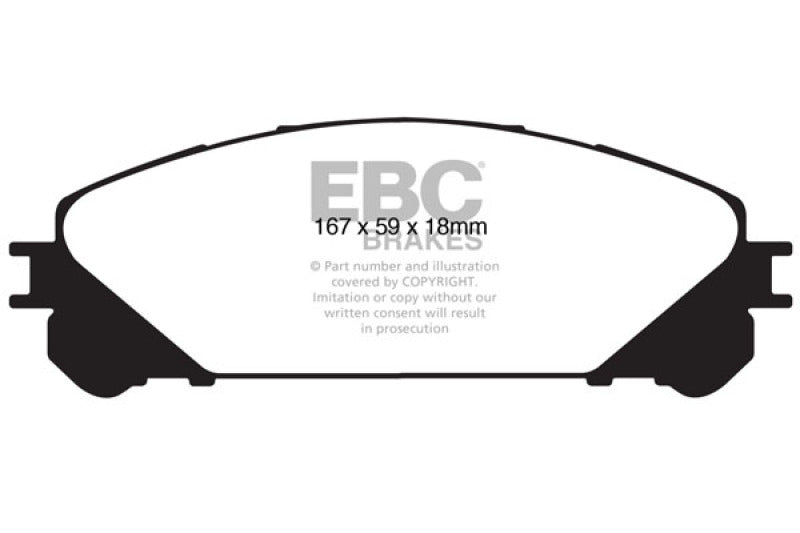 EBC 15+ Lexus NX200t 2.0 Turbo Ultimax2 Front Brake Pads - Black Ops Auto Works