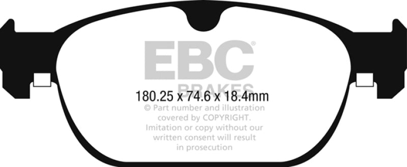 EBC 16-17 Volvo XC90 Yellowstuff Front Brake Pads - Black Ops Auto Works