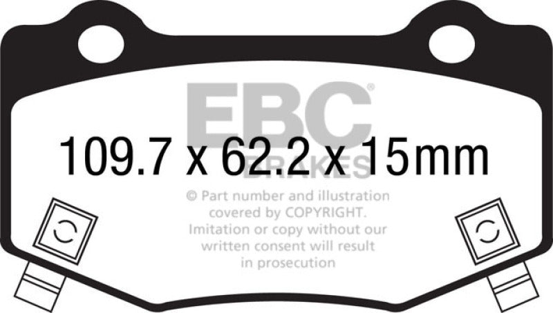 EBC 16+ Cadillac ATS-V 3.6 Twin Turbo Yellowstuff Rear Brake Pads - Black Ops Auto Works