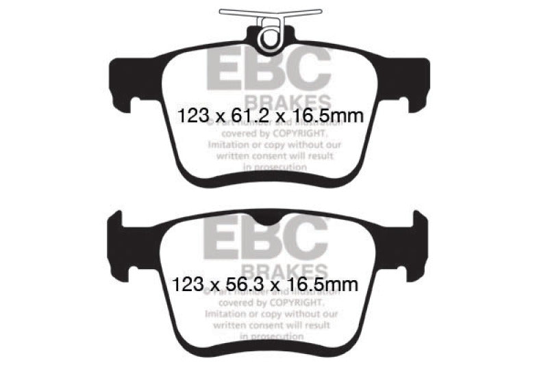 EBC 2014+ Audi A3 1.8 Turbo (w/Electronic Parking Brake) Yellowstuff Rear Brake Pads - Black Ops Auto Works