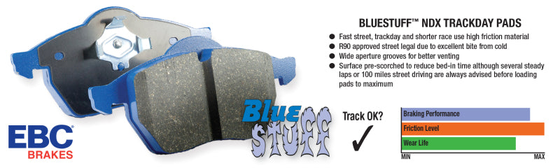 EBC 2015+ Ford Mustang (6Th Gen) 2.3L Turbo (GT Package) Bluestuff Front Brake Pads - Black Ops Auto Works