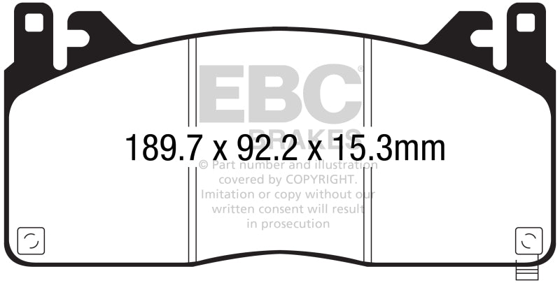 EBC 2015+ Ford Mustang (6th Gen) 5.2L (GT350) Shelby Redstuff Front Brake Pads - Black Ops Auto Works