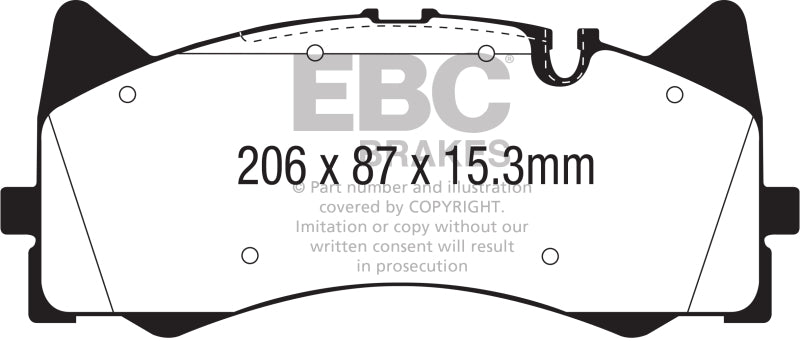 EBC 2015+ Mercedes-Benz C63 AMG (W205) 4.0L Twin Turbo Yellowstuff Front Brake Pads - Black Ops Auto Works