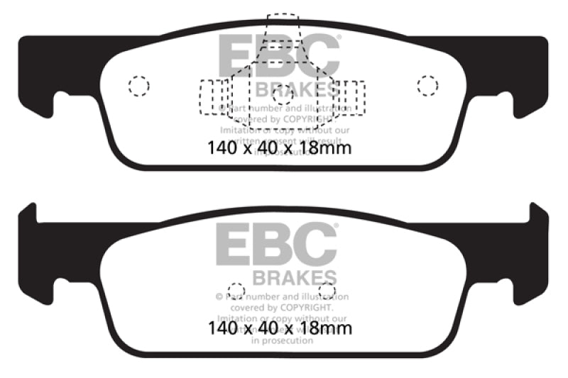 EBC 2016-2017 Smart Fortwo 0.9L Turbo Yellowstuff Front Brake Pads - Black Ops Auto Works