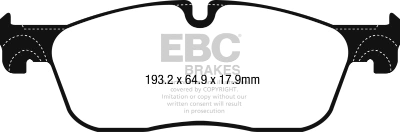 EBC 2016+ Jaguar F-Pace 2.0L TD (180) Redstuff Front Brake Pads - Black Ops Auto Works
