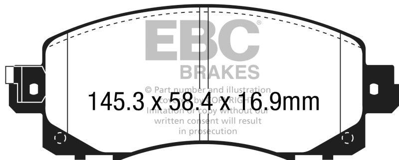 EBC 2018+ Subaru Crosstrek Yellowstuff Front Brake Pads-Brake Pads - Performance-EBC-889668162431-