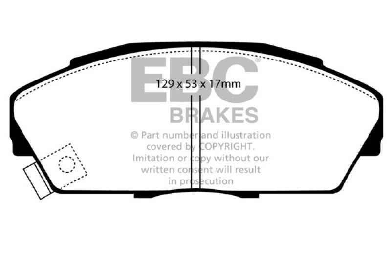 EBC 92-94 Acura Integra 1.7 Vtec Yellowstuff Front Brake Pads - Black Ops Auto Works