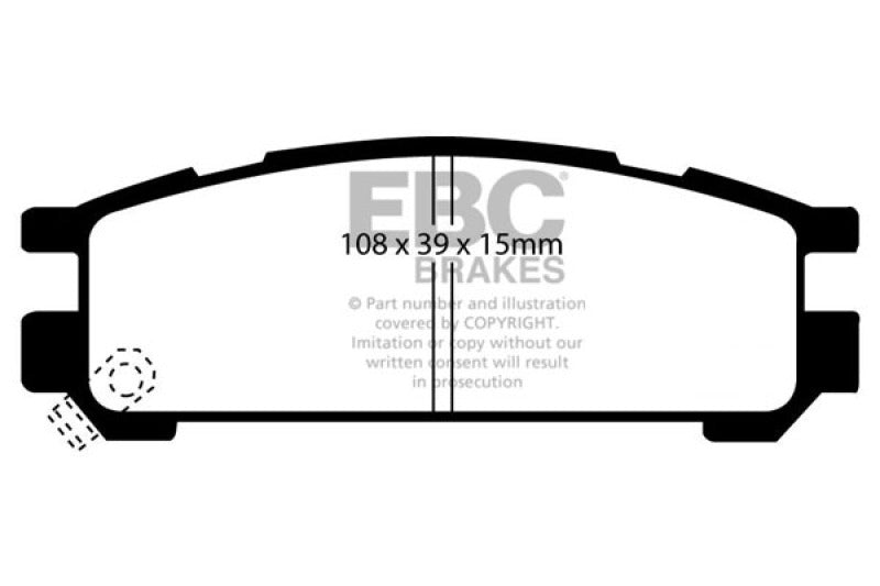 EBC 93-96 Subaru Impreza 1.8 Yellowstuff Rear Brake Pads - Black Ops Auto Works