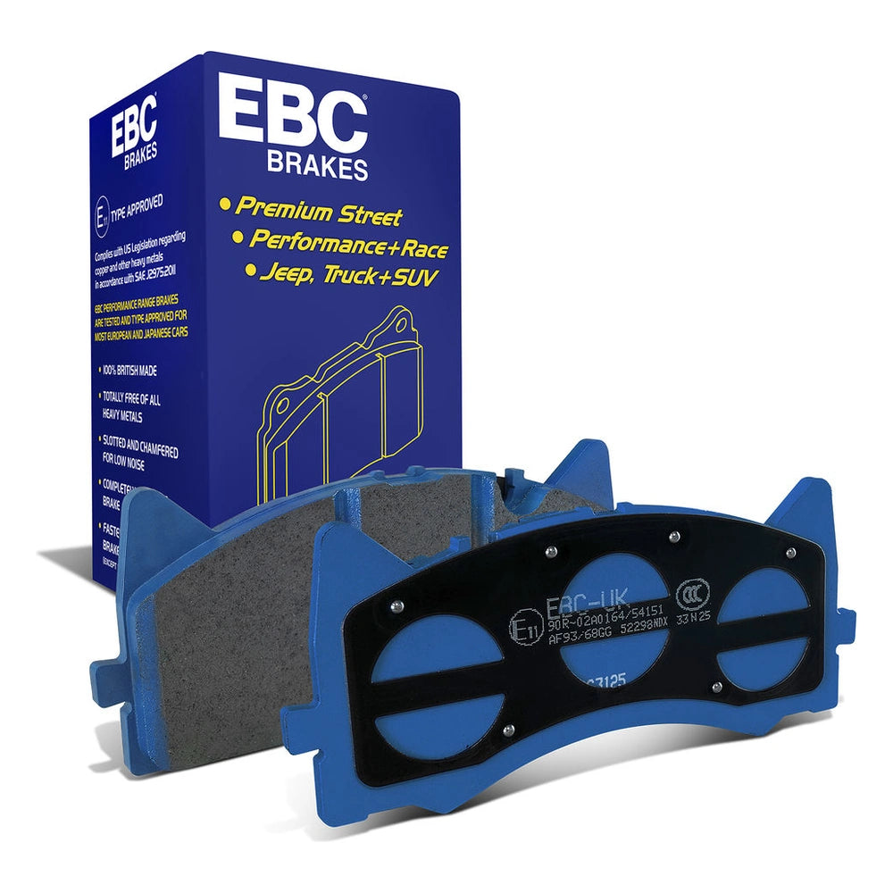 EBC DP52298NDX front brake pad shape and 206 x 87 x 15.3 mm dimensions