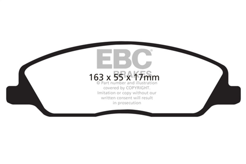 EBC 10-14 Ford Mustang 3.7 Yellowstuff Front Brake Pads - EBC DP41869R