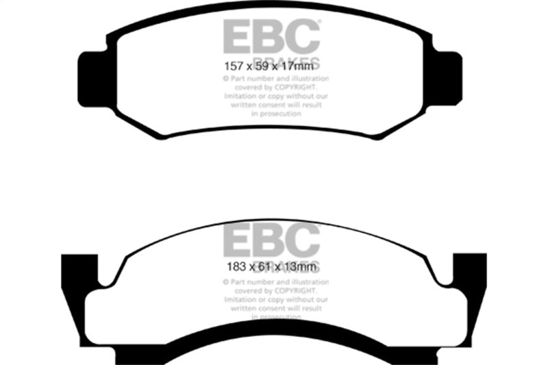 EBC 76-77 Ford Bronco 3.3 Greenstuff Front Brake Pads - EBC DP61261