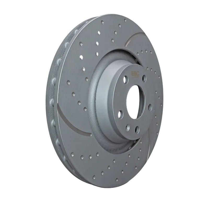 EBC GD Sport rear rotors for BMW 128i with drilled and slotted braking surface
