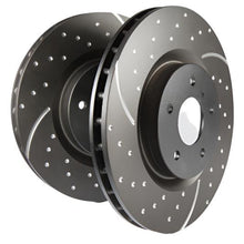 Load image into Gallery viewer, EBC GD7386 slotted rear brake rotor close-up slots