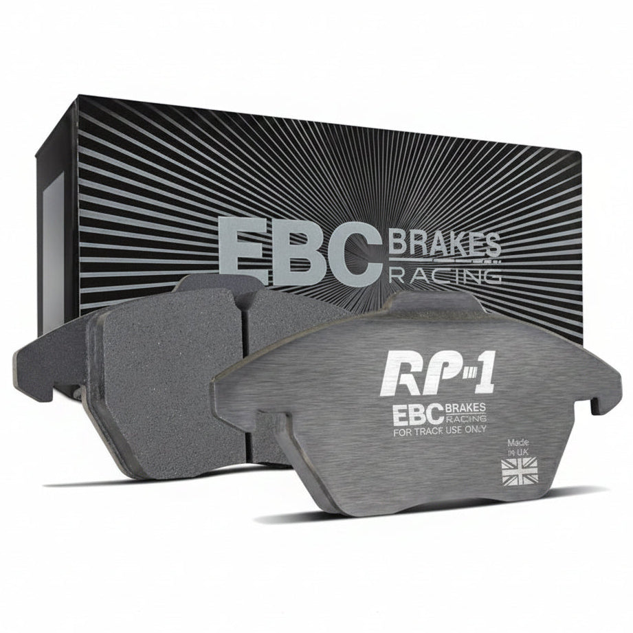 EBC Racing RP-1 brake pad set with retail packaging box