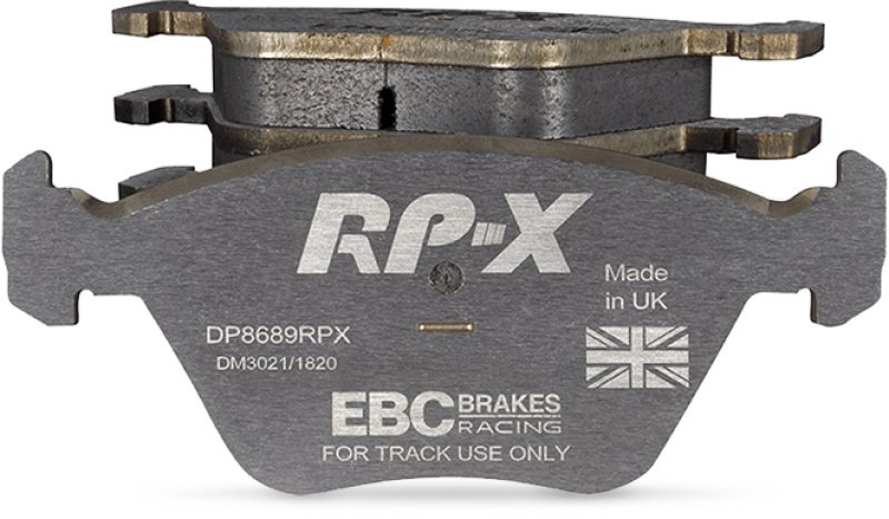EBC Racing 13-14 Audi RS7 4.0L Twin Turbo (Cast Iron Rotors w/Round Weights) RP-X Front Brake Pads - Black Ops Auto Works