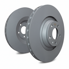 Load image into Gallery viewer, Close-up view of the EBC RK2123XD rear brake rotor surface and hub
