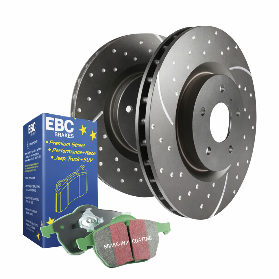 EBC S10KR1265 brake pad and drilled slotted rotor kit for Audi and Porsche applications