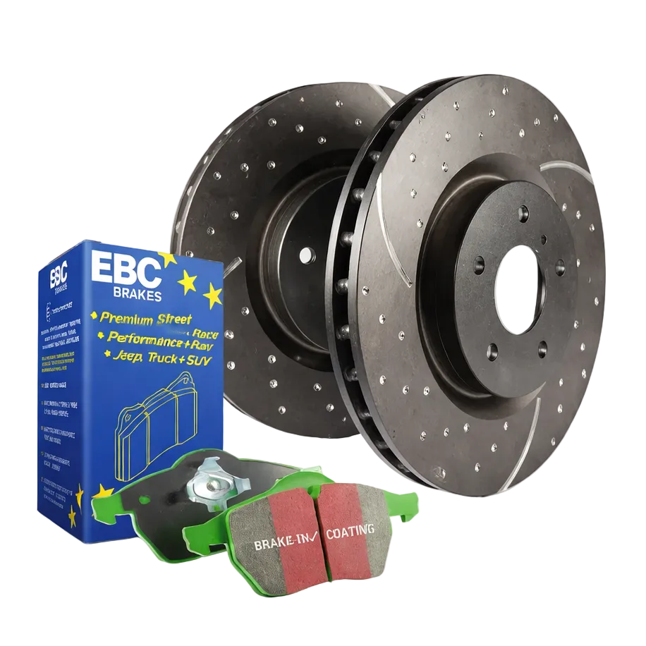 EBC S2KF1344 complete front brake kit with Greenstuff pads and GD rotors