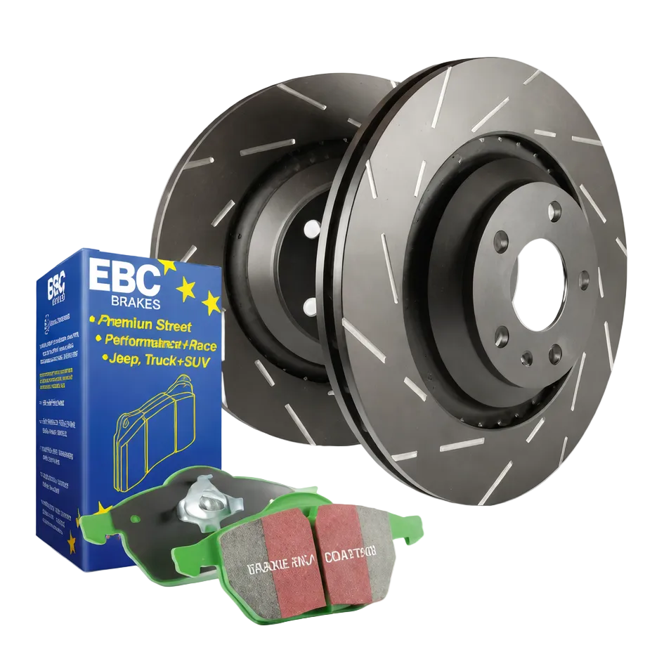 EBC S2KR1518 complete rear brake kit with Greenstuff pads and USR slotted rotors