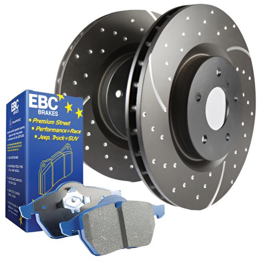 EBC S6 Kits Bluestuff Pads and GD Rotors-Brake Rotors - Slot & Drilled-EBC-