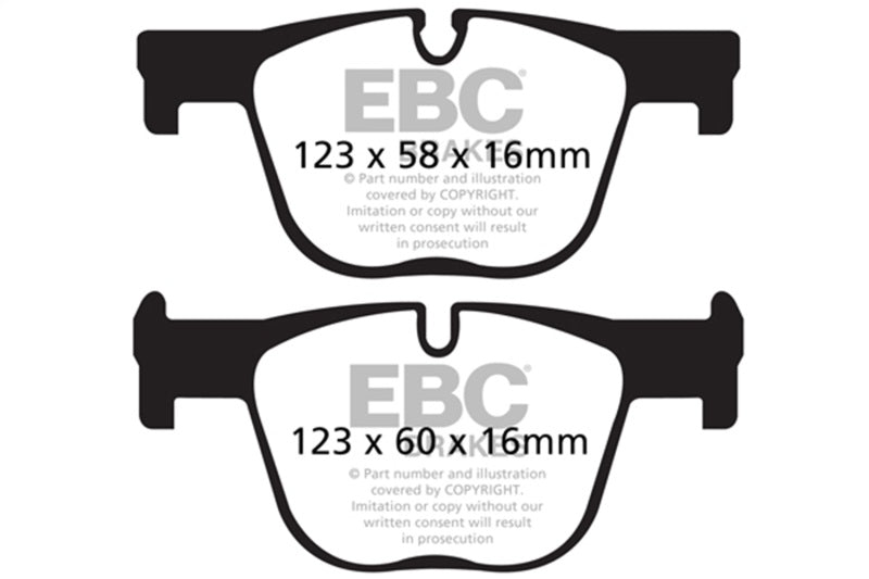 EBC Ultimax2 OEM replacement brake pads engineered for BMW 3 Series and 4 Series vehicles