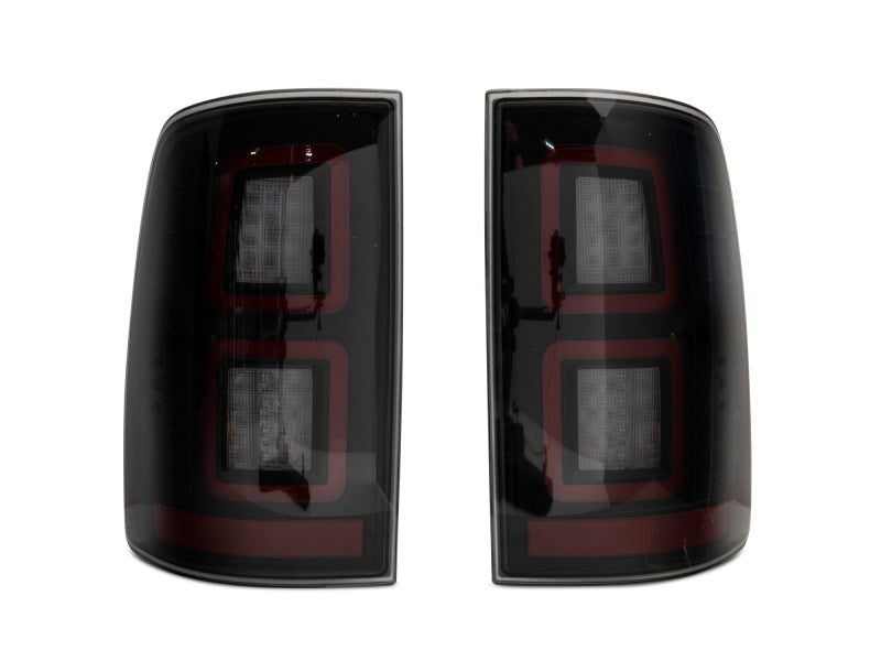 RAXR110172-Raxiom 09-18 Dodge RAM 1500 LED Tail Lights- Black Housing (Smoked Lens)-Tail Lights-Raxiom