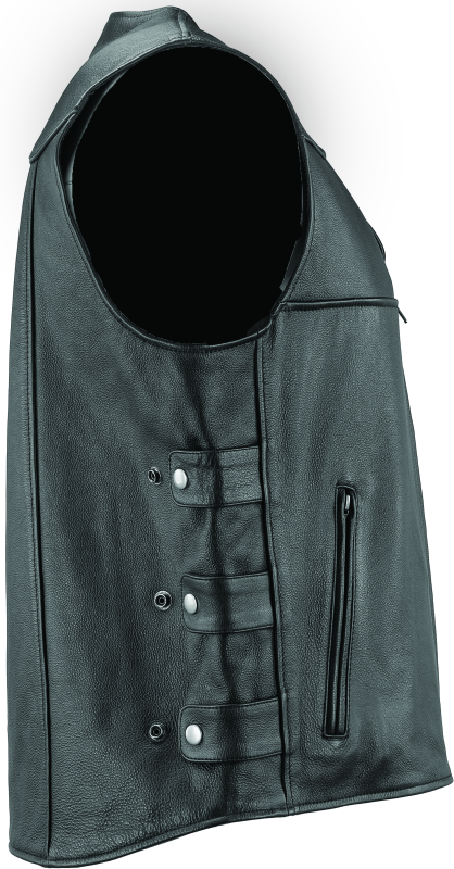 RIV094405-River Road Plains Leather Vest Black - Small-Vests-River Road
