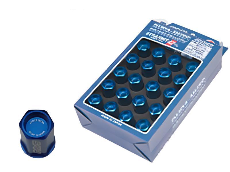 RAYWDURA4214150U-Rays Dura-Nut L42 Straight Type 14x1.50 Lug Nut Set 16 Lug 4 Lock Set - Blue-Lug Nuts-Rays