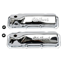 Load image into Gallery viewer, Edelbrock 4461 chrome valve covers front view