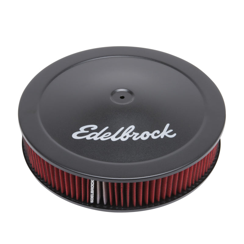 Edelbrock Air Cleaner Pro-Flo Series Round 14 In Diameter Cloth Element 3/8Indropped Base Black - Black Ops Auto Works
