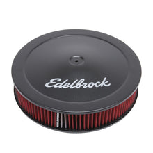 Load image into Gallery viewer, Edelbrock Air Cleaner Pro-Flo Series Round 14 In Diameter Cloth Element 3/8Indropped Base Black - Black Ops Auto Works