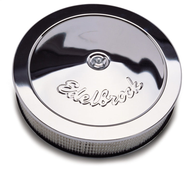Edelbrock Air Cleaner Pro-Flo Series Round Steel Top Paper Element 14In Dia X 3 313In Chrome - Black Ops Auto Works