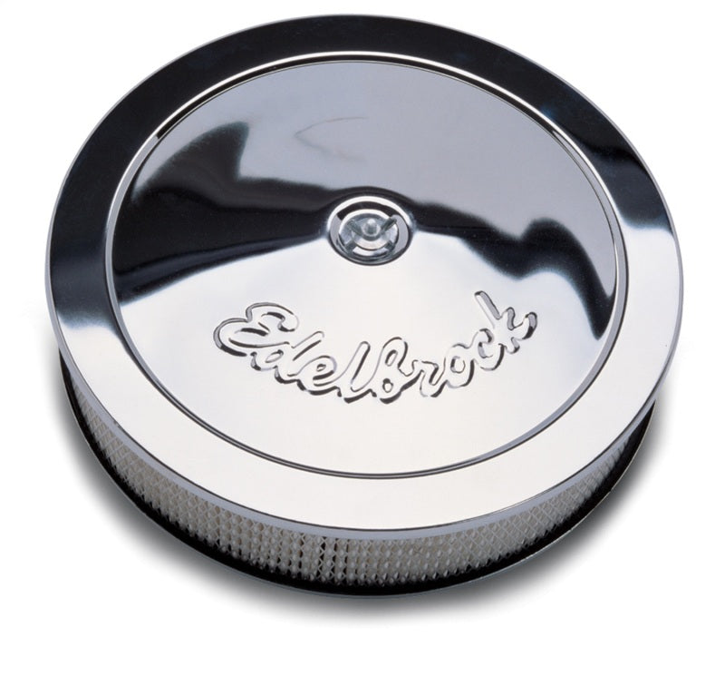 Edelbrock Air Cleaner Pro-Flo Series Round Steel Top Paper Element 14In Dia X 3 75In Dropped Base - Black Ops Auto Works