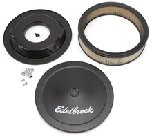 Load image into Gallery viewer, Edelbrock Air Cleaner Pro-Flo Series Round Steel Top Paper Element 14In Dia X 3 75In Dropped Base - Black Ops Auto Works