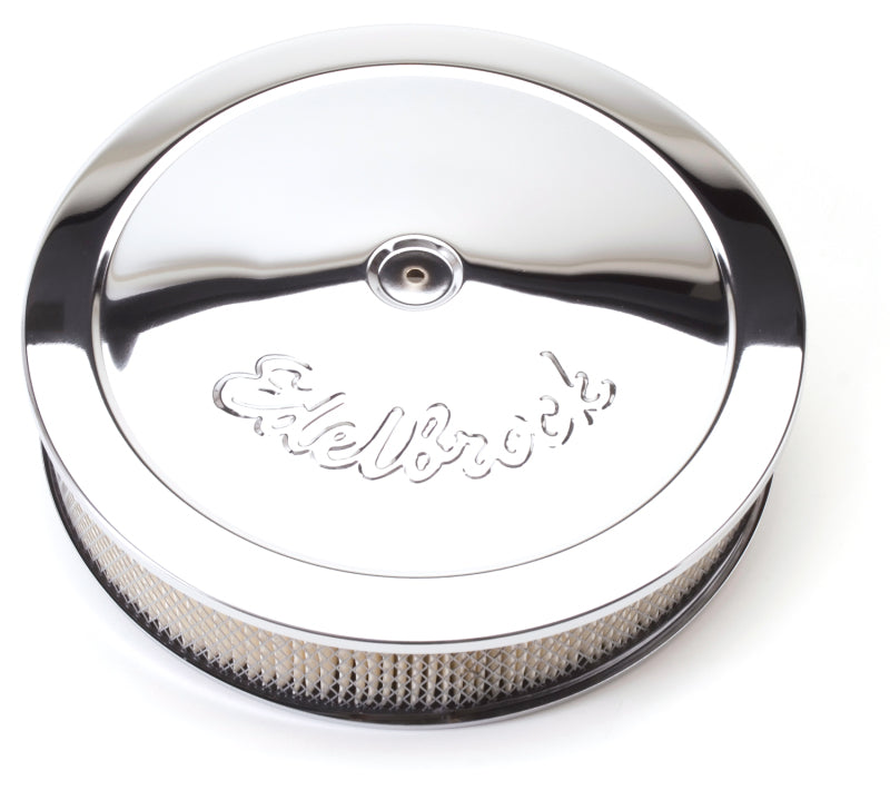 Edelbrock Air Cleaner Pro-Flo Series Round Steel Top Paper Element 14In Dia X 3 75In Dropped Base - Black Ops Auto Works