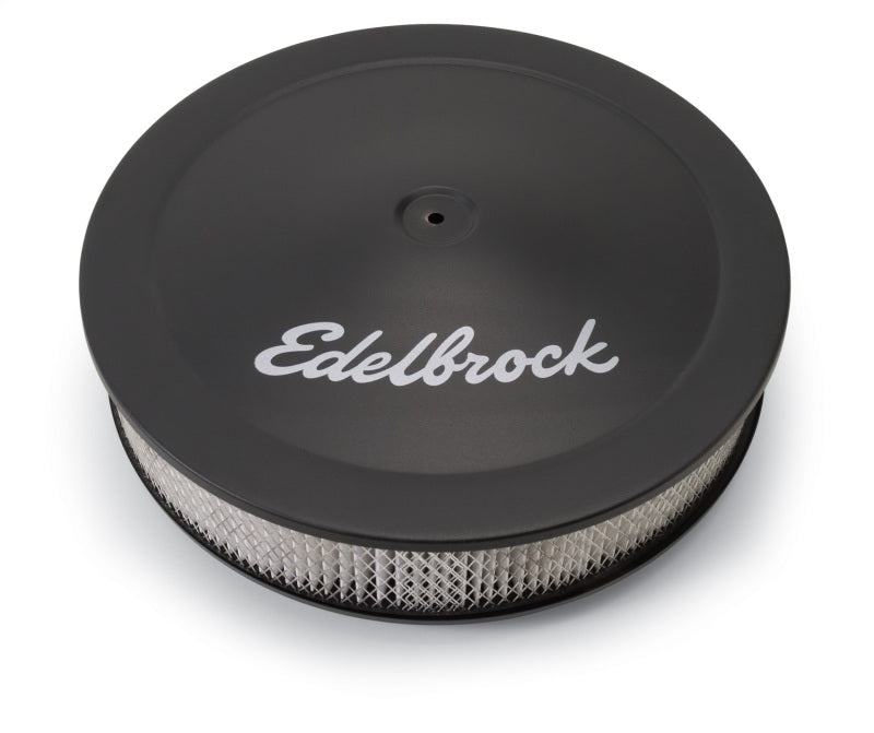 Edelbrock Air Cleaner Pro-Flo Series Round Steel Top Paper Element 14In Dia X 3 75In Dropped Base - Black Ops Auto Works