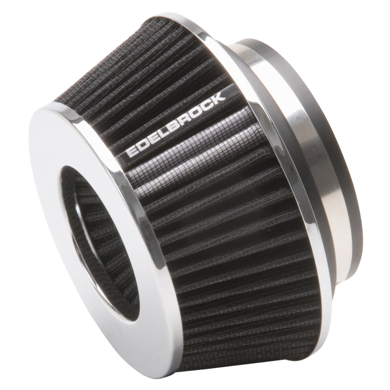 Edelbrock Air Filter Pro-Flo Series Conical 3 7In Tall Black/Chrome - Edelbrock 43610